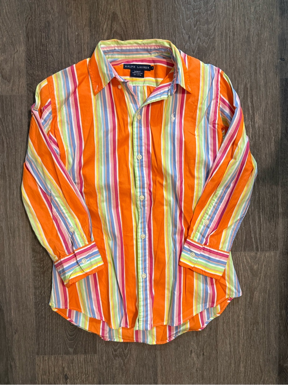 Polo Ralph Lauren Orange Multi-Stripe Slim Fit Shirt